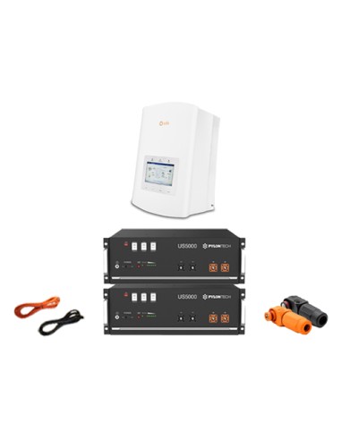 Single-phase storage system 3.6kW Solis inverter + 2 Pylontech US5000 4.8kWh lithium batteries