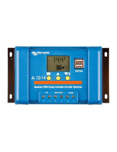 BlueSolar PWM Charge Controller 10A 12/24V LCD Display and USB Victron Energy - SCC010010050