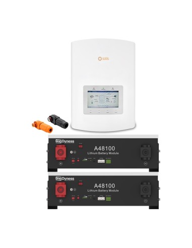 Sistema di accumulo monofase inverter 3.6kW Solis + 2 batterie al litio A48100 Dyness 4.8kWh | PuntoEnergia Italia