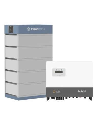 Sistema di accumulo trifase inverter 10kW Solis + 5 batterie al litio Pylontech H1 FH48074 3.55kWh | PuntoEnergia Italia