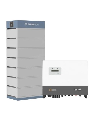 Three-phase storage system 10kW Solis inverter + 7 Pylontech H1 FH48074 3.55kWh lithium batteries