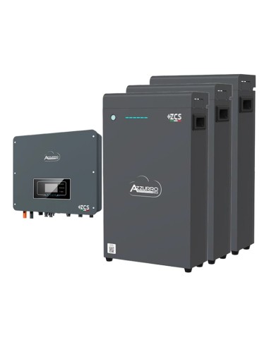 Single-phase storage system 4kW inverter Zucchetti + 3 LV ZSX5000 S 5.1kWh lithium batteries