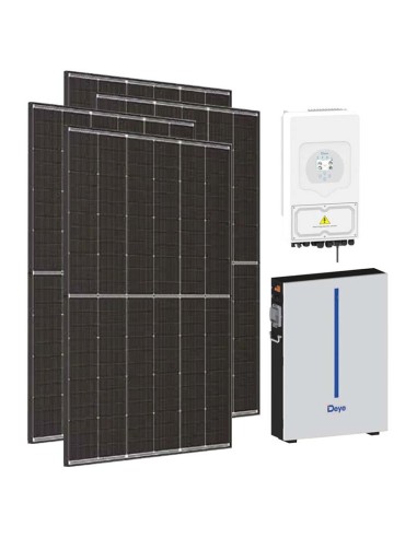 Kit fotovoltaico monofase 4500W inverter 3.6kW SG03LP1 DEYE + 1 batteria al litio RW-M 6.14kWh | PuntoEnergia Italia