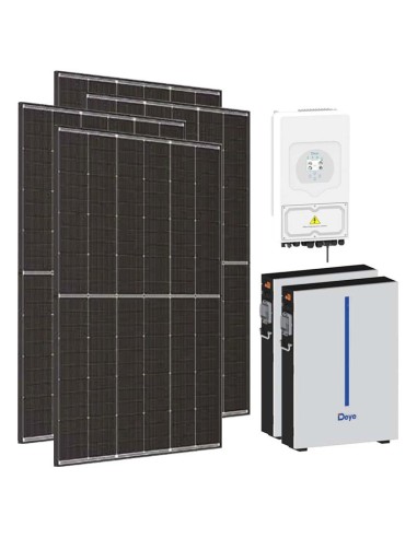 Kit fotovoltaico monofase 4500W inverter 3.6kW SG03LP1 DEYE + 2 batterie al litio RW-M 6.14kWh | PuntoEnergia Italia