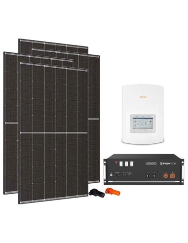 Kit fotovoltaico monofase 4050W inverter 3.6kW Solis + 1 batteria al litio Pylontech US5000 4.8kWh | PuntoEnergia Italia