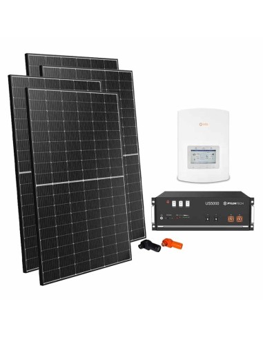 Kit fotovoltaico monofase 5100W inverter 5kW Solis + 1 batteria al litio Pylontech US5000 4.8kWh | PuntoEnergia Italia