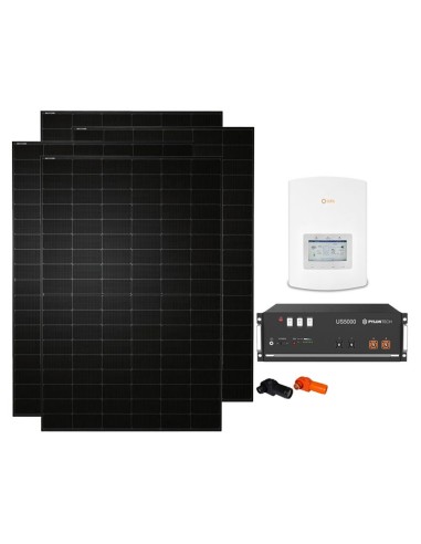 Single-phase photovoltaic kit 3440W 3kW inverter Solis + 1 Pylontech US5000 4.8kWh lithium battery