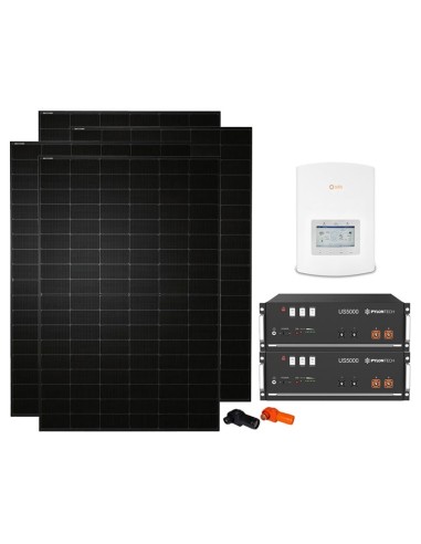 Single-phase photovoltaic kit 3870W 3.6kW inverter Solis + 2 Pylontech US5000 4.8kWh lithium batteries