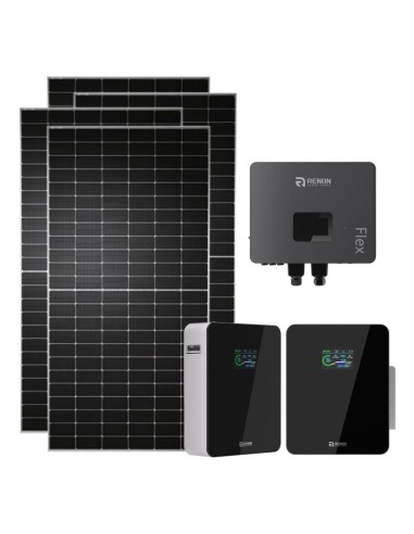 Kit fotovoltaico monofase 5900W inverter 4.6kW IFL04a Renon Power + 2 batterie al litio Xcellent 5.12kWh | PuntoEnergia Italia