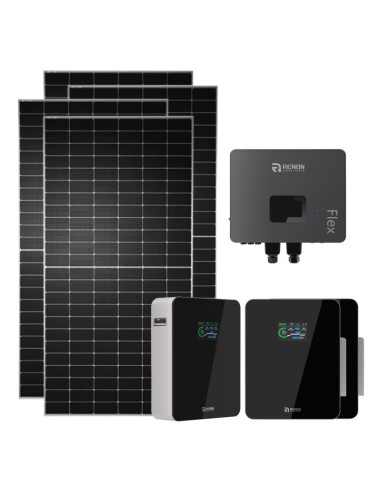 Kit fotovoltaico monofase 7080W inverter 6kW IFL06 Renon Power + 3 batterie al litio Xcellent 5.12kWh | PuntoEnergia Italia