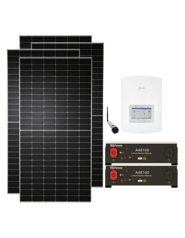 Single-phase photovoltaic kit 7080W 6kW Solis inverter + 2 A48100 Dyness 4.8kWh lithium batteries