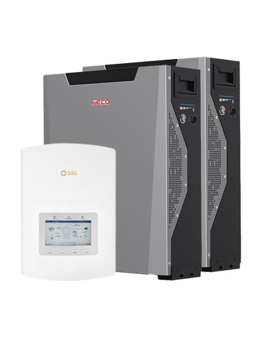 Single-phase storage system 3kW Solis inverter + 2 Weco 5k3 XP 5.3kWh lithium batteries