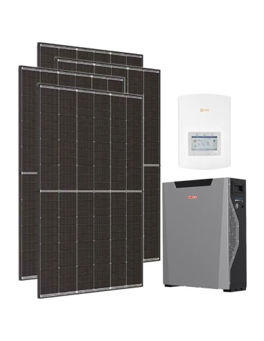 Kit fotovoltaico monofase 3600W inverter 3kW Solis + 1 batteria al litio Weco 5k3 XP 5.3kWh | PuntoEnergia Italia