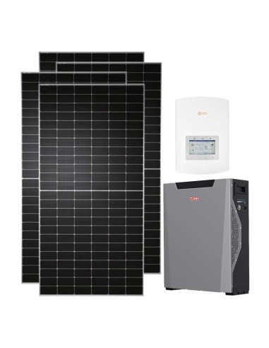 Kit fotovoltaico monofase 3540W inverter 3kW Solis + 1 batteria al litio Weco 5k3 XP 5.3kWh | PuntoEnergia Italia