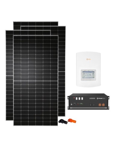 Kit fotovoltaico monofase 3540W inverter 3kW Solis + 1 batteria al litio Pylontech US5000 4.8kWh | PuntoEnergia Italia