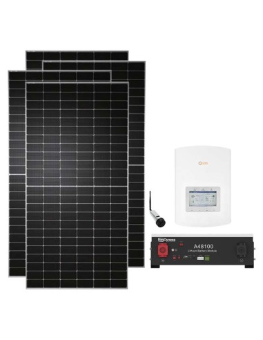 Kit fotovoltaico monofase 4720W inverter 4.6kW Solis + 1 batteria al litio Dyness A48100 4.8kWh | PuntoEnergia Italia