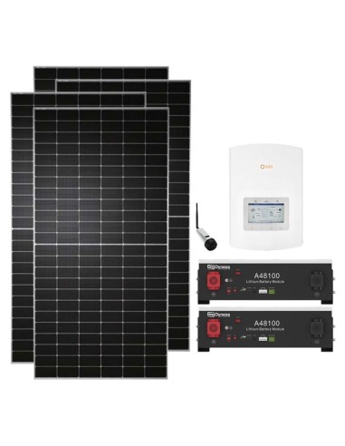 Single-phase photovoltaic kit 7080W 5kW inverter Solis + 2 Dyness A48100 4.8kWh lithium batteries