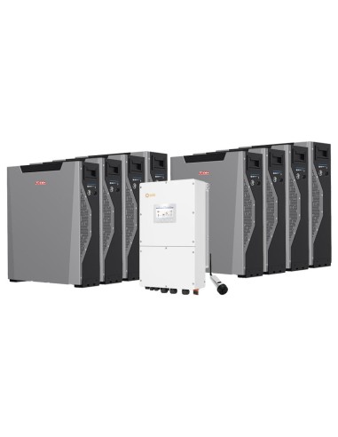 Sistema di accumulo trifase inverter 30kW Solis + 8 batterie al litio Weco 5k3 XP 5.3kWh | PuntoEnergia Italia