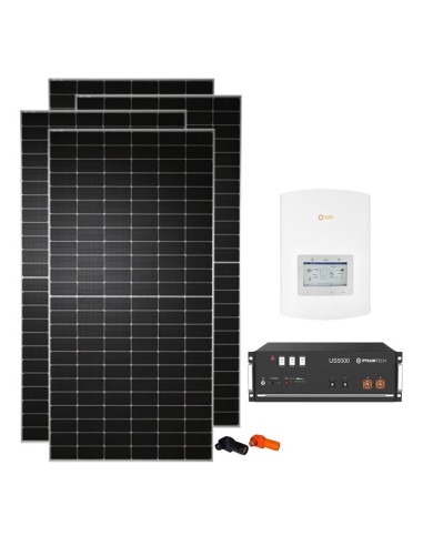 Kit fotovoltaico monofase 5000W inverter 4.6kW Solis + 1 batteria al litio Pylontech US5000 4.8kWh | PuntoEnergia Italia