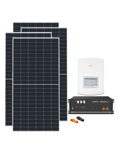 Single-phase photovoltaic kit 3510W 3kW inverter Solis + 1 Pylontech US5000 4.8kWh lithium battery