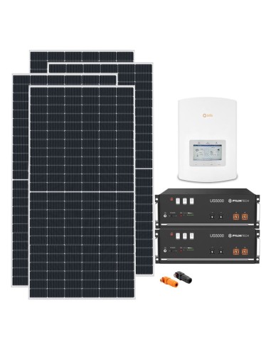 Kit fotovoltaico monofase 4095W inverter 3.6kW Solis + 2 batterie al litio Pylontech US5000 4.8kWh | PuntoEnergia Italia