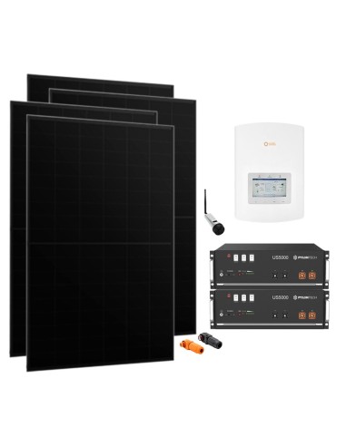 Single-phase photovoltaic kit 6230W 6kW inverter Solis + 2 Pylontech US5000 4.8kWh lithium batteries